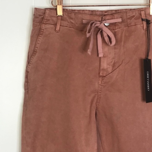 NWT Driftwood Mauve Embroidered Stitch Cuffed Leg Drawstring Khaki Pants SZ XL - Picture 3 of 12